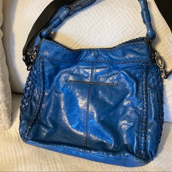 Lockheart Bags Locheart Blue Leather Shoulder Bag Poshmark